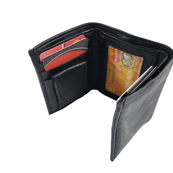 Genuine Leather Trifold Wallet With Key Coin Pouch - Picture 8 of 9